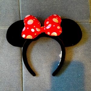 Disney black velvet polka dot ears